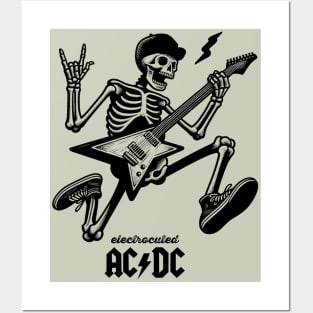 tshirt mug, sticker, print,  Angus Young "electrocuted AC/DC" Posters and Art